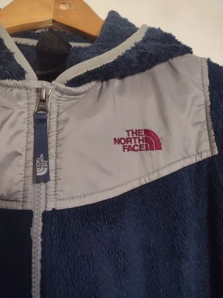 Girl's North Face Blue Fluffy Fleece Jacket Large Age 14 15 16 Year's Ladies XS - Picture 3 of 7